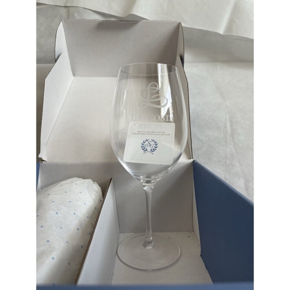 Pair of Vintage La Costa Resort Sterling Cut Glass Stemmed Wine Glasses NIB Rare - Picture 2 of 4